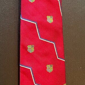 Polo for Ralph Lauren Red Tie (Gold Shield and Geometric Stripe Pattern)
